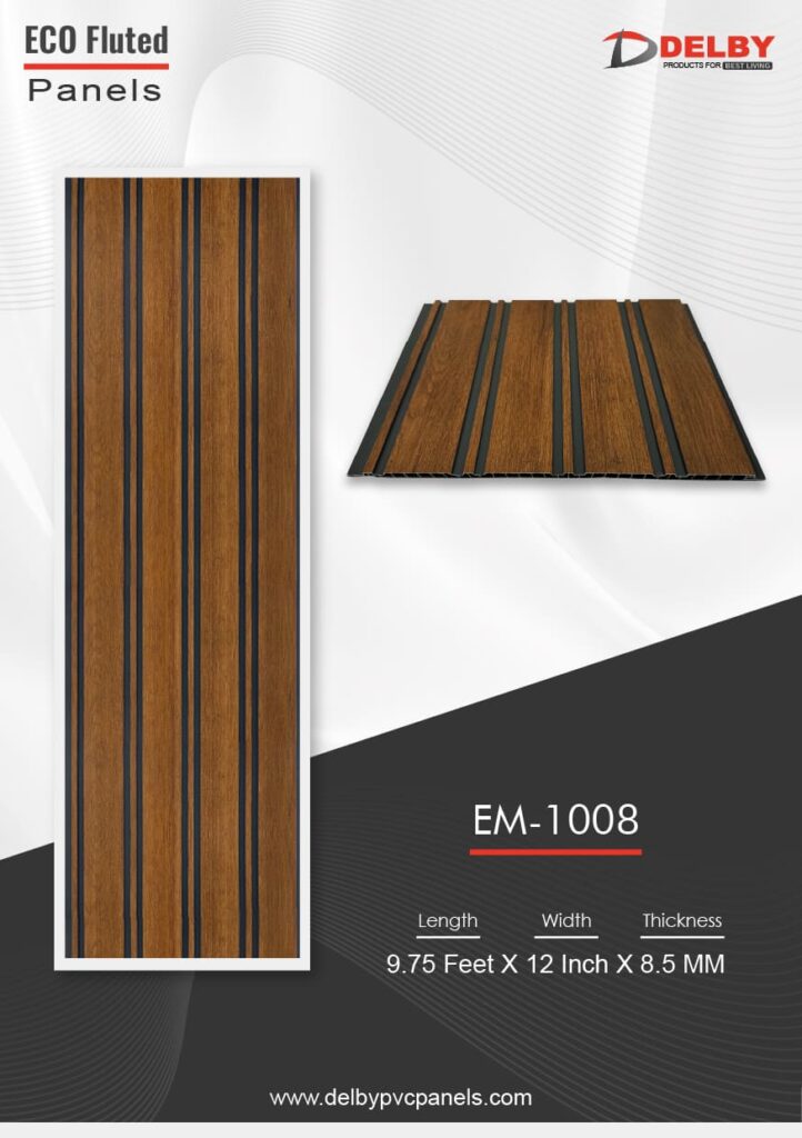 Fluted Panels - 7 Flutes PVC Fluted Panels EM-1008 | Delby PVC Panels