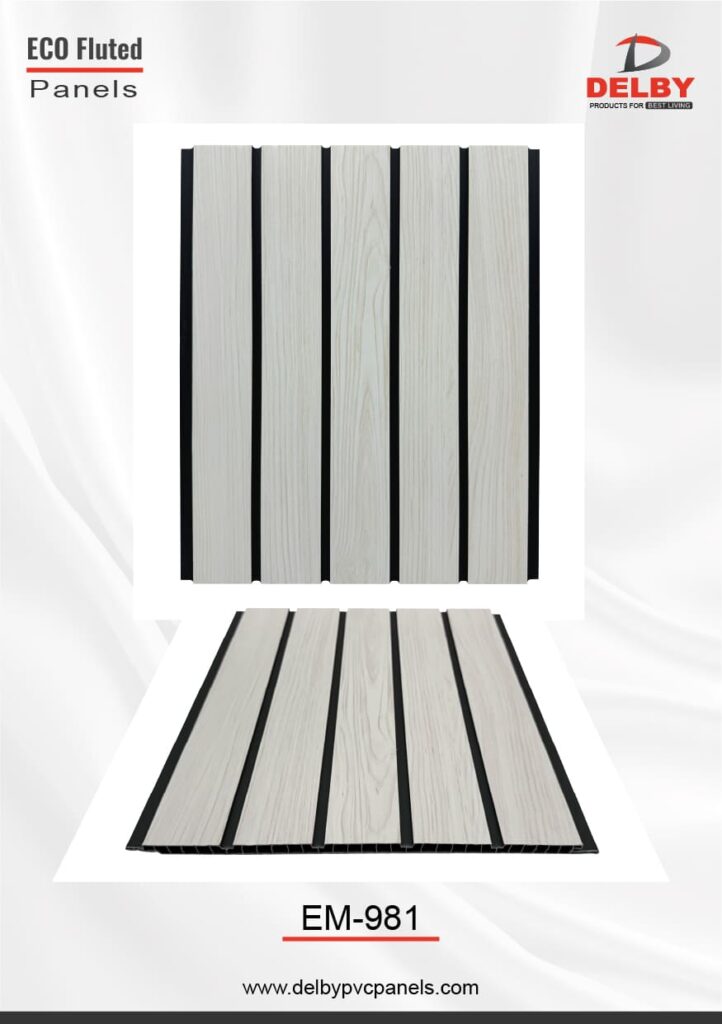Fluted Panels - 5 Flutes PVC Fluted Panels EM-981 | Delby PVC Panels