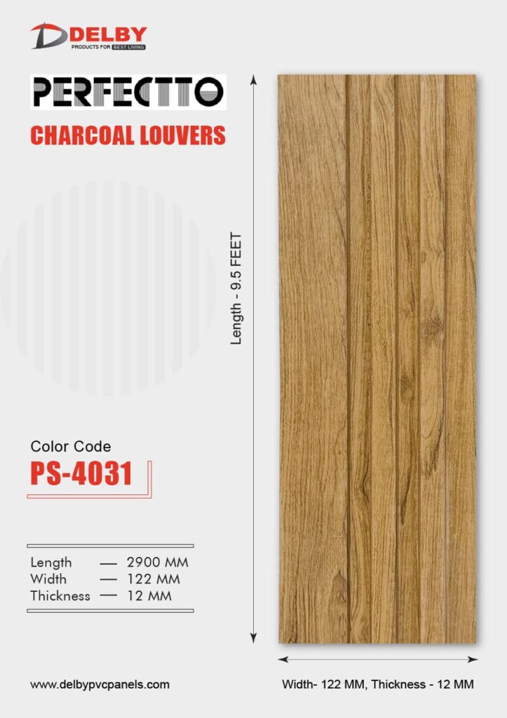 122mm Charcoal Louvers PS-4031 | Delby PVC Panels