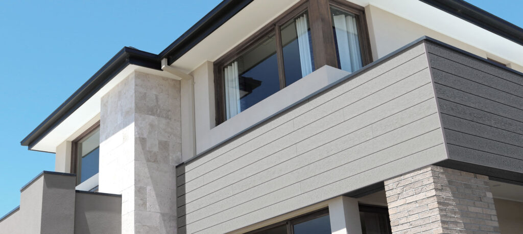 Modern home facade with PVC sheets for exterior walls – stylish, weatherproof, and durable