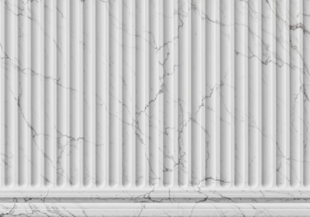 white marble-look panels