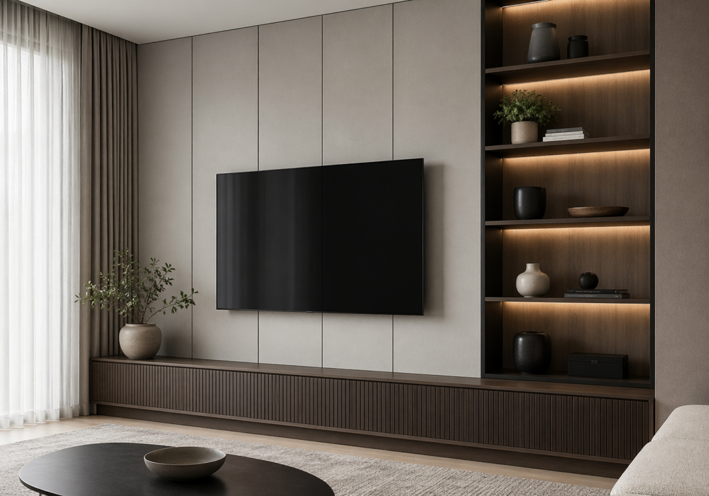 Panel And Open Shelf Combination