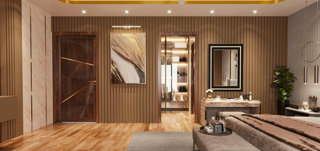 Decorative Wall Panels Bedroom Design With Symmetry
