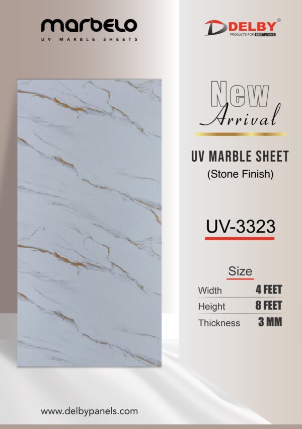 UV Marble Sheets-Stone Finish