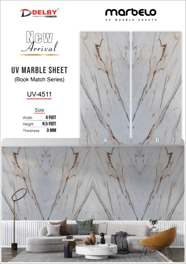 UV Marble Sheets-Book Match Series