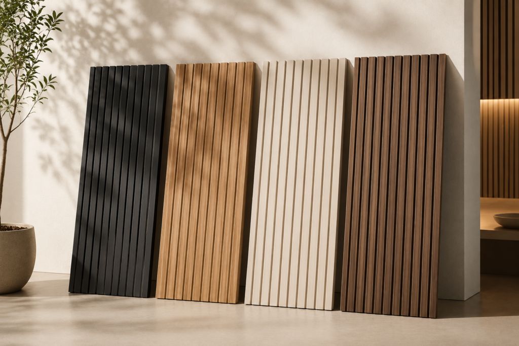 Premium bamboo charcoal wall panels installed in a contemporary home, highlighting durable, eco-friendly wall cladding for modern Indian interiors.