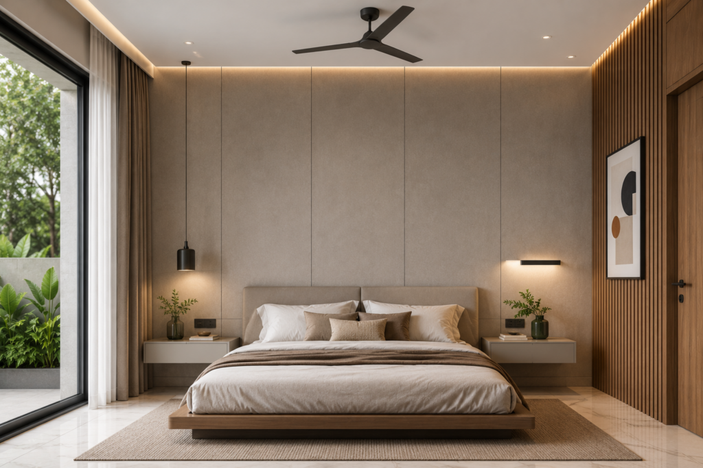 Luxury residential exterior finished with bamboo charcoal wall panels, highlighting modern design, long-lasting performance, and sustainable building materials.