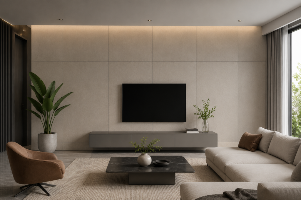 Contemporary home with premium bamboo charcoal exterior wall cladding, showcasing a durable alternative to traditional wood and laminate panels.