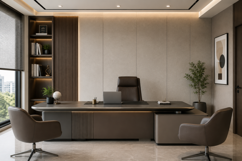 Luxury home interior showcasing bamboo charcoal wall panels with warm lighting and premium modern décor.
