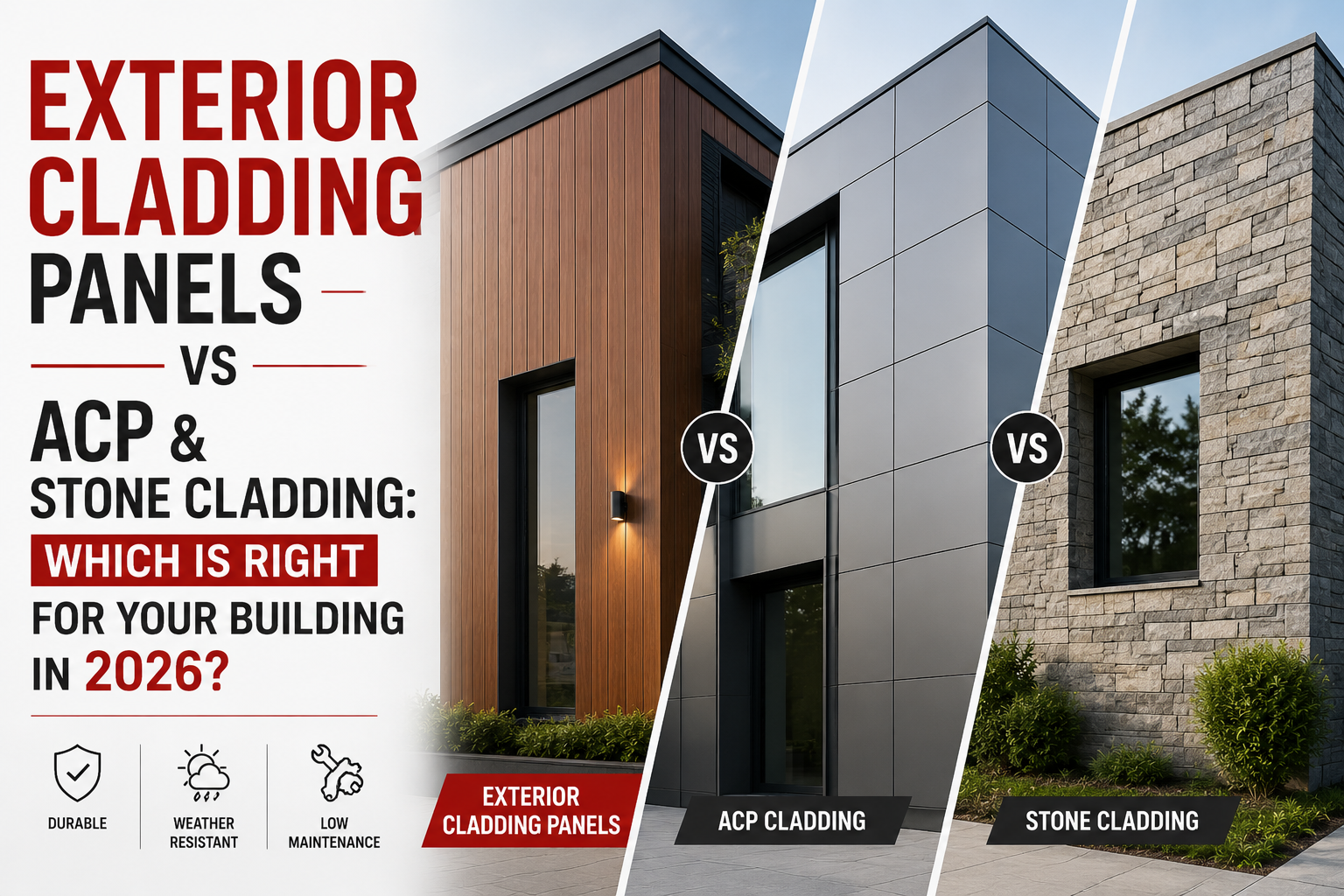 Exterior Cladding Panels vs ACP & Stone Cladding: Which Is Right for Your Building in 2026?